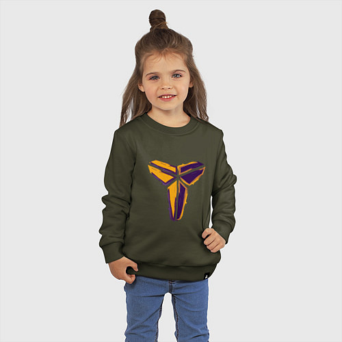 Детский свитшот Kobe logo / Хаки – фото 3