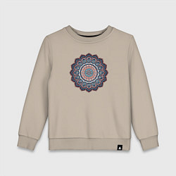 Свитшот хлопковый детский Индийская Mandala, цвет: миндальный