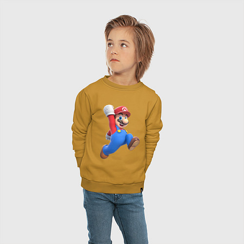 Детский свитшот Марио прыгает / Горчичный – фото 4
