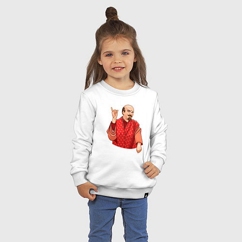 Детский свитшот Ленин в пижаме / Белый – фото 3