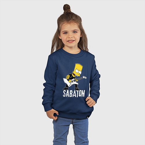 Детский свитшот Sabaton Барт Симпсон рокер / Тёмно-синий – фото 3