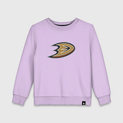 Свитшот хлопковый детский Анахайм Дакс логотип, цвет: лаванда