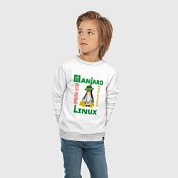 Свитшот хлопковый детский Линукс пингвин в шляпе, цвет: белый — фото 2