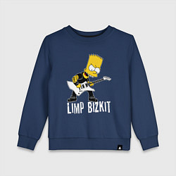 Свитшот хлопковый детский Limp Bizkit Барт Симпсон рокер, цвет: тёмно-синий
