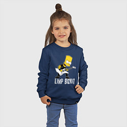 Свитшот хлопковый детский Limp Bizkit Барт Симпсон рокер, цвет: тёмно-синий — фото 2