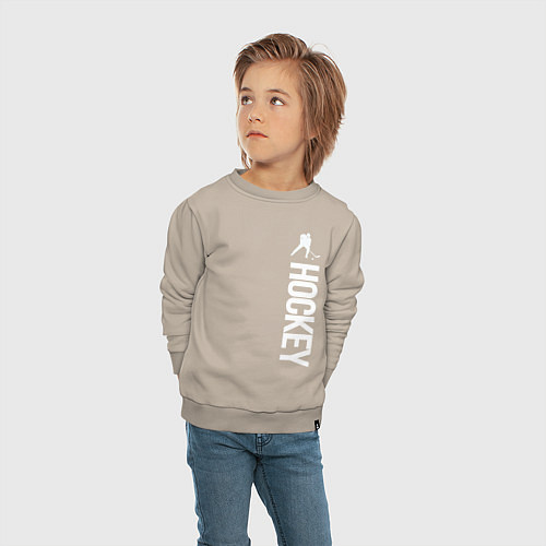 Детский свитшот Hockey / Миндальный – фото 4