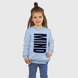 Свитшот хлопковый детский Mind большие буквы, цвет: мягкое небо — фото 2