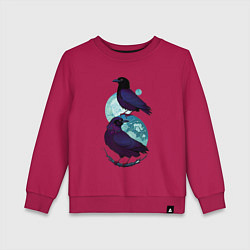 Свитшот хлопковый детский Фиолетовые вороны, цвет: маджента