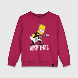 Свитшот хлопковый детский Architects Барт Симпсон рокер, цвет: маджента