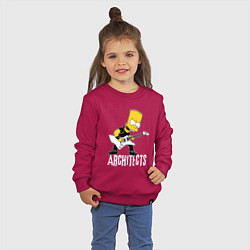 Свитшот хлопковый детский Architects Барт Симпсон рокер, цвет: маджента — фото 2