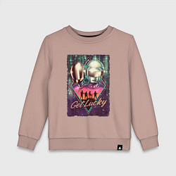 Свитшот хлопковый детский Duft Punk get lucky, цвет: пыльно-розовый