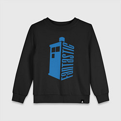 Свитшот хлопковый детский Fantastic tardis, цвет: черный