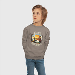 Свитшот хлопковый детский Античный бургер, цвет: утренний латте — фото 2