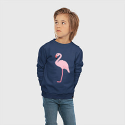 Свитшот хлопковый детский Фламинго розовый, цвет: тёмно-синий — фото 2