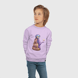 Свитшот хлопковый детский Девушка в космосе, цвет: лаванда — фото 2