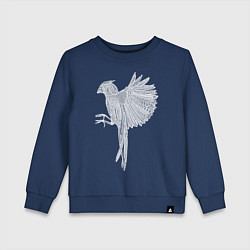 Свитшот хлопковый детский Белый резной кардинал, цвет: тёмно-синий