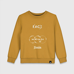 Свитшот хлопковый детский JIMIN FACE Set Me Free, цвет: горчичный