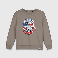 Свитшот хлопковый детский American freedom, цвет: утренний латте