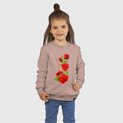 Свитшот хлопковый детский Прекрасная Фаина - букет из роз, цвет: пыльно-розовый — фото 2