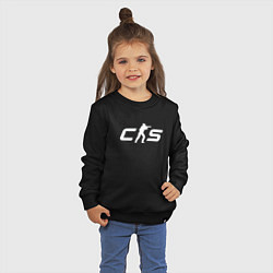 Свитшот хлопковый детский Counter Strike 2 logo, цвет: черный — фото 2