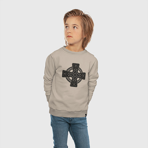 Детский свитшот Кельтский крест / Миндальный – фото 4