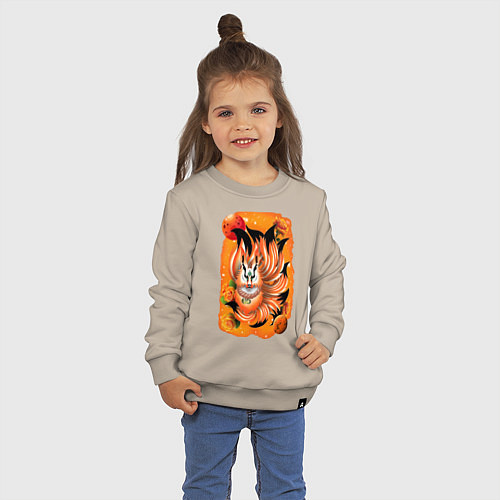 Детский свитшот Девятихвостый злой волк / Миндальный – фото 3
