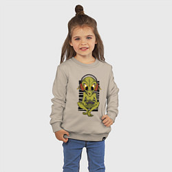 Свитшот хлопковый детский Инопланетянин геймер, цвет: миндальный — фото 2