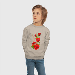 Свитшот хлопковый детский Прекрасная Эльвира - букет из роз, цвет: миндальный — фото 2