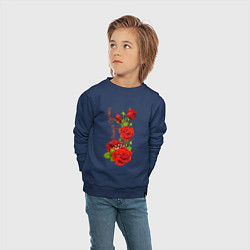 Свитшот хлопковый детский Прекрасная Ярослава - букет из роз, цвет: тёмно-синий — фото 2