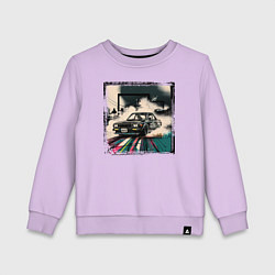 Свитшот хлопковый детский JDM дрифт, цвет: лаванда