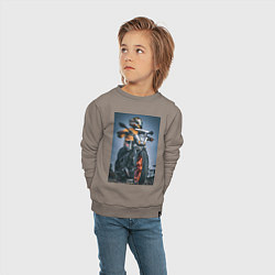 Свитшот хлопковый детский Байк, цвет: утренний латте — фото 2