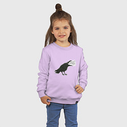 Свитшот хлопковый детский Кричащая ворона, цвет: лаванда — фото 2