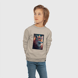 Свитшот хлопковый детский Лисичка с украшениями, цвет: миндальный — фото 2