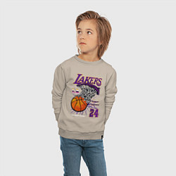 Свитшот хлопковый детский LA Lakers Kobe, цвет: миндальный — фото 2