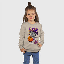 Свитшот хлопковый детский LA Lakers Kobe, цвет: миндальный — фото 2