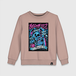 Свитшот хлопковый детский Blink 182 рок группа, цвет: пыльно-розовый