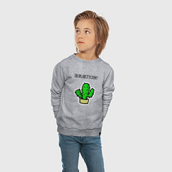 Свитшот хлопковый детский Зеленый кактус, цвет: меланж — фото 2