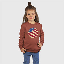 Свитшот хлопковый детский Flag USA, цвет: кирпичный — фото 2