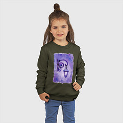 Свитшот хлопковый детский Фиолетовый уличный фонарь, цвет: хаки — фото 2