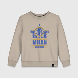 Свитшот хлопковый детский Inter Milan fans club, цвет: миндальный
