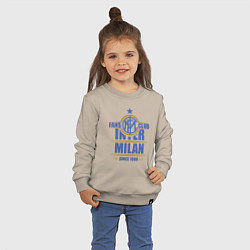 Свитшот хлопковый детский Inter Milan fans club, цвет: миндальный — фото 2