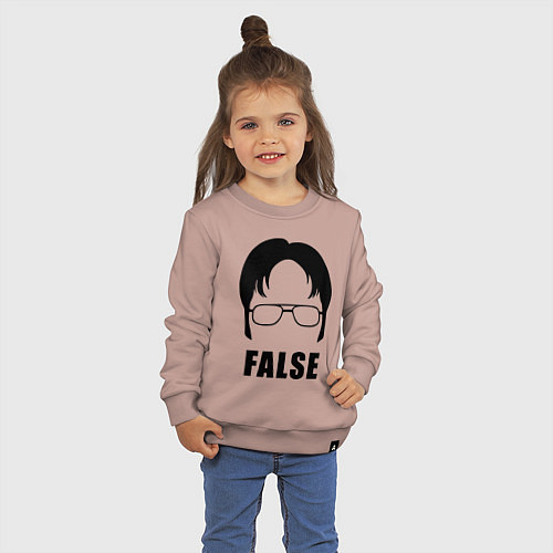 Детский свитшот Дуайт Шрут / Пыльно-розовый – фото 3