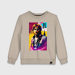 Свитшот хлопковый детский John Lennon - world legend, цвет: миндальный