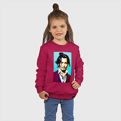 Свитшот хлопковый детский Johnny Depp - Japan style, цвет: маджента — фото 2