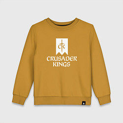 Свитшот хлопковый детский Crusader Kings логотип, цвет: горчичный