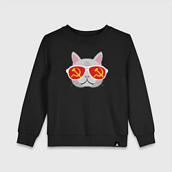 Свитшот хлопковый детский Котик СССР, цвет: черный