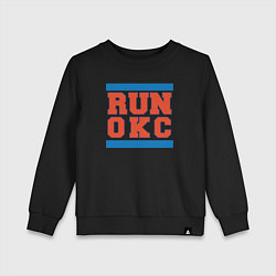 Свитшот хлопковый детский Run Oklahoma City Thunder, цвет: черный