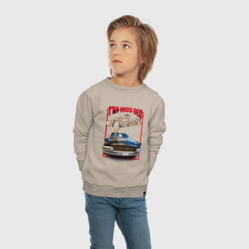 Детский свитшот Классика автомобиль Buick Roadmaster / Миндальный – фото 4