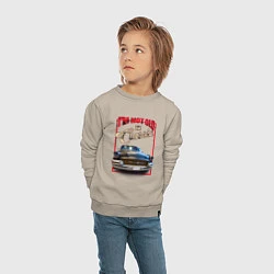 Свитшот хлопковый детский Классика автомобиль Buick Roadmaster, цвет: миндальный — фото 2