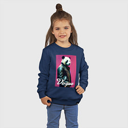 Свитшот хлопковый детский Панда - модный чувак, цвет: тёмно-синий — фото 2